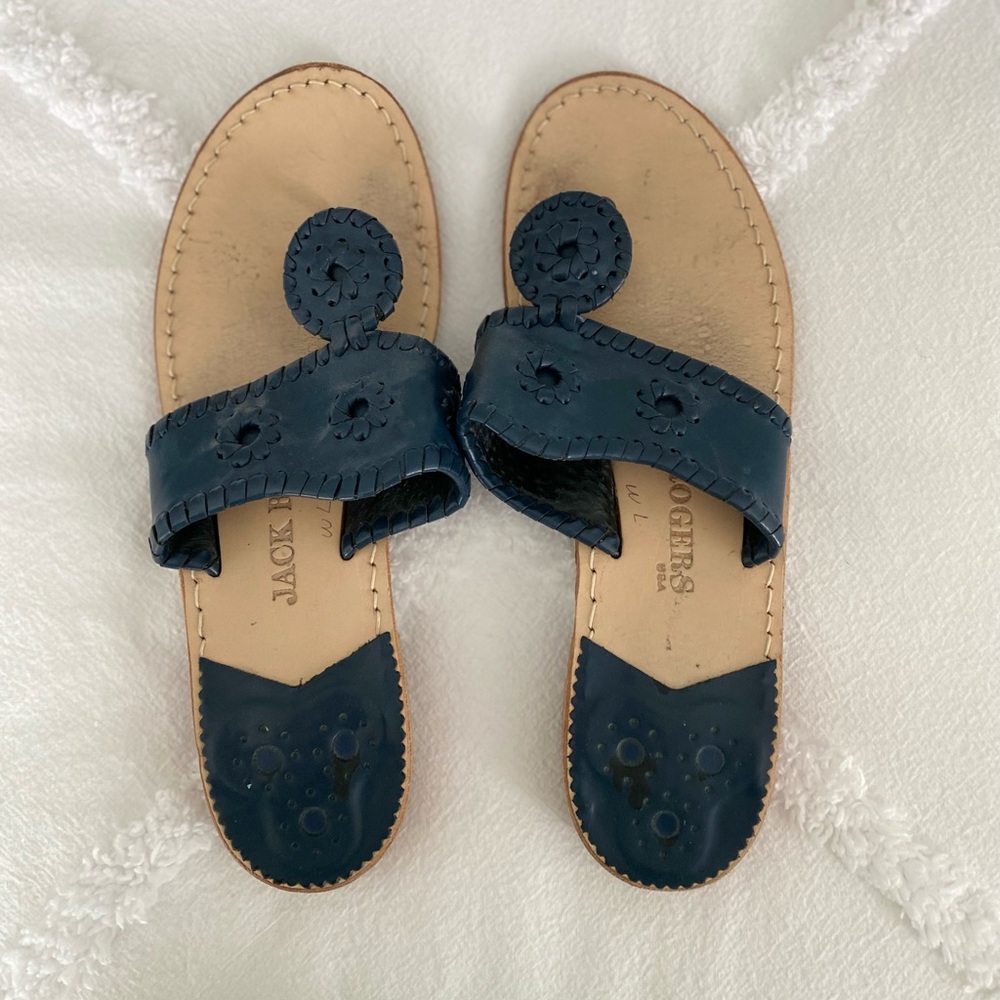 Jack Rogers Navy Blue Jack Flats Sandal Size 7